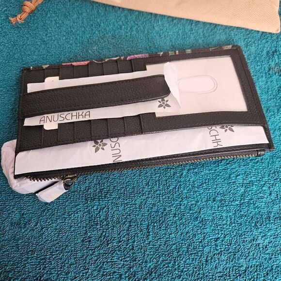 Anuschka Leather Hand Painted Clutch Organizer Wristlet - Picture 4 of 7